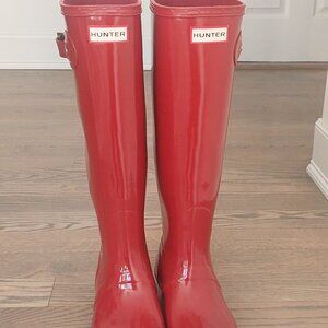 *SOLD OTHER WEBSIGHT-   Authentic Tall Gloss Hunter boots Red sz 8
